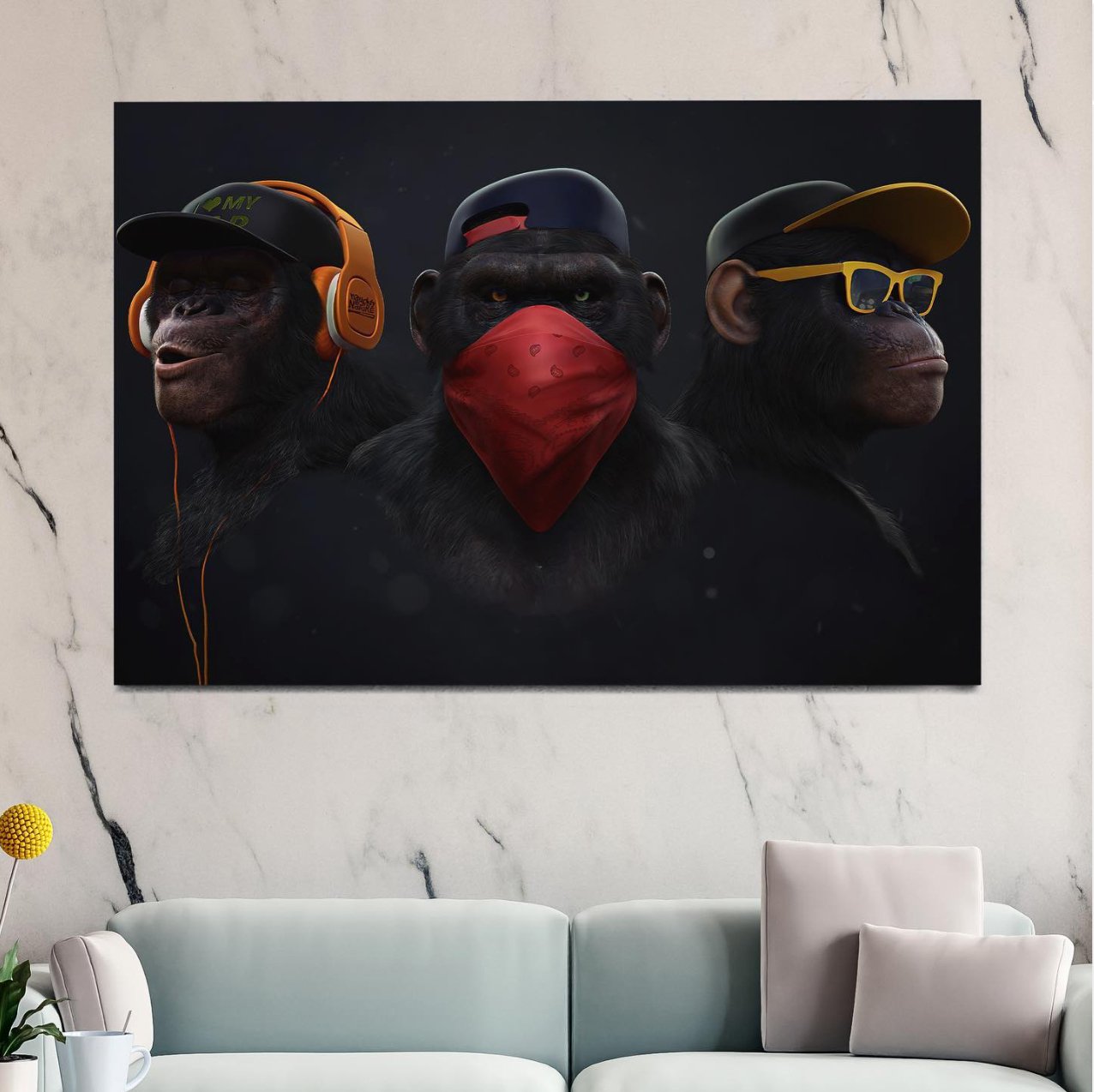 3 stylish Monkeys - Decoarts.ma