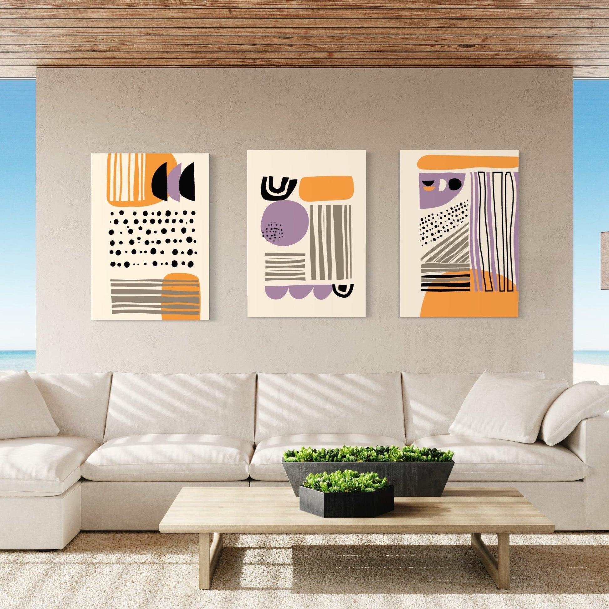 3 tableaux Imagine - Decoarts.ma