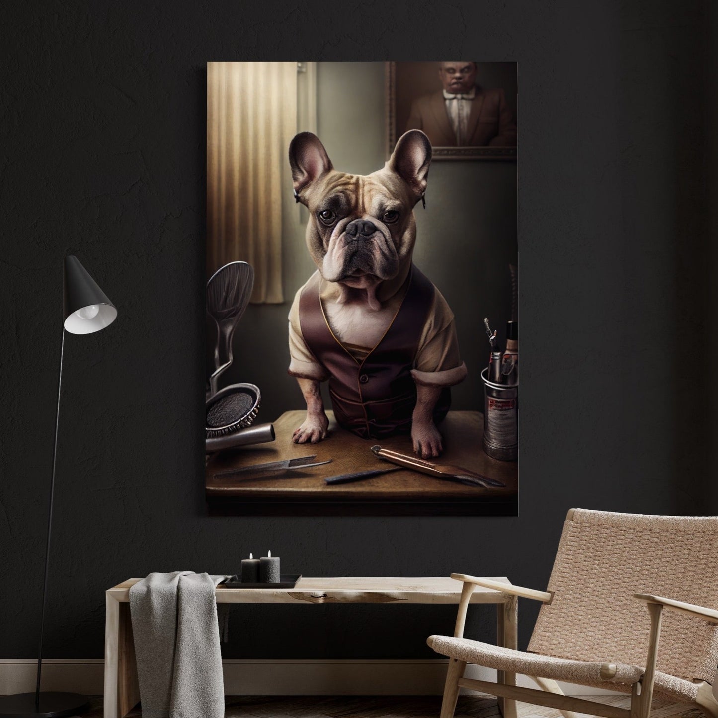 Barber French Bulldog - Decoarts.ma