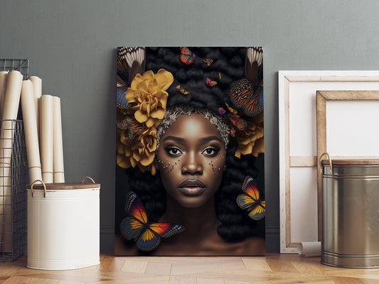 butterfly black girl - Decoarts.ma